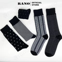 Thumbnail Hộp 5 đôi tất nam công sở cổ cao dài 26cm vớ nam đi giày tây họa tiết RANO sợi cotton cao cấp cao cấp mềm mại thoáng mát 4
