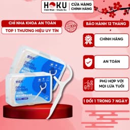 Thumbnail Hộp 50 cây tăm chỉ nha khoa HOKU sợi mảnh vệ sinh kẽ răng chân nướu giá cực rẻ khi mua kèm bàn chải điện CNK01 1