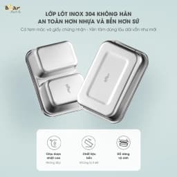 Thumbnail Hộp Cơm Cắm Điện Bear 2 Tầng 3 Ngăn Dung Tích 1.2L Hâm Nóng Nấu Cơm Hộp Cơm Giữ Nhiệt Hộp Cơm Văn Phòng Cắm Điện HC12L 4