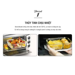 Thumbnail Hộp cơm thủy tinh chịu nhiệt chia ngăn kèm muỗng đũa Lock&Lock 930ml LLG991CL (2 màu) 3