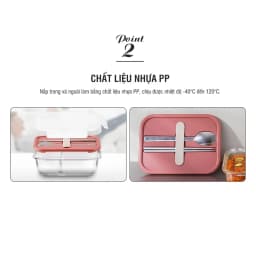 Thumbnail Hộp cơm thủy tinh chịu nhiệt chia ngăn kèm muỗng đũa Lock&Lock 930ml LLG991CL (2 màu) 4
