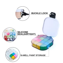 Thumbnail Hộp nhựa SEAMIART 16 ngăn đựng màu nước / sơn dầu tiện dụng 4