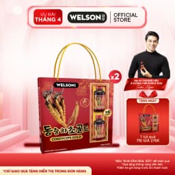 Thumbnail Hộp Quà Hỗ Trợ Sức Khoẻ Nước Uống Đông Trùng Hạ Thảo Welson Cordyceps Gold [2Hộp x6c x75ml] 1