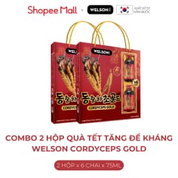 Thumbnail Hộp Quà Hỗ Trợ Sức Khoẻ Nước Uống Đông Trùng Hạ Thảo Welson Cordyceps Gold [2Hộp x6c x75ml] 2