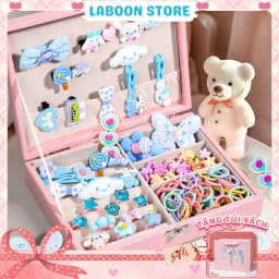 Thumbnail Hộp quà tặng bộ phụ kiện tóc 156 món cho bé gái, full set phụ kiện tóc LABOON tặng sinh nhật bé 4