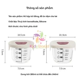 Thumbnail Hộp Trữ Đồ Ăn Dặm Thủy Tinh KidsWorld Hình Khủng Long, Gấu Hộp Trữ Đông, Trữ Thức Ăn Cho Bé Nắp Silicone 2