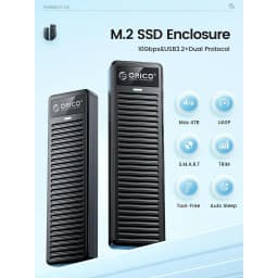 Thumbnail Hộp đựng SSD ORICO M.2 NVMe 10Gbps USB 3.2 Gen2 M2 Thiết kế đơn giản cho NVMe SATA Hỗ trợ không cần dụng cụ UASP (PDDM2C3) 2