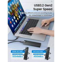 Thumbnail Hộp đựng SSD ORICO M.2 NVMe 10Gbps USB 3.2 Gen2 M2 Thiết kế đơn giản cho NVMe SATA Hỗ trợ không cần dụng cụ UASP (PDDM2C3) 3