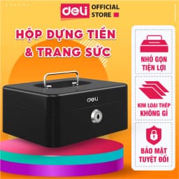 Thumbnail Hộp Đựng Tiền Kim Loại Deli Hộp Đựng Trang Sức Nhiều Ngăn Bảo Vệ Tài Sản, Thiết Bị Nhà Cửa Văn Phòng 1