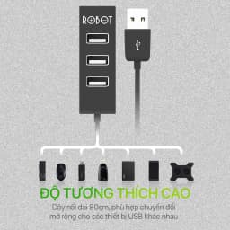 Thumbnail HUB Chuyển Đổi ROBOT H140-80 4 Cổng USB Hàng Chính Hãng Bảo Hành 12 Tháng 1 Đổi 1 2