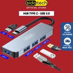 Thumbnail HUB Type C và HUB USB 3.0 tốc độ cao SIDOTECH cổng chia usb mở rộng kết nối chuyển đổi cho laptop táo Laptop PC 1