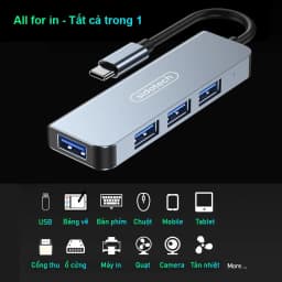 Thumbnail HUB Type C và HUB USB 3.0 tốc độ cao SIDOTECH cổng chia usb mở rộng kết nối chuyển đổi cho laptop táo Laptop PC 3