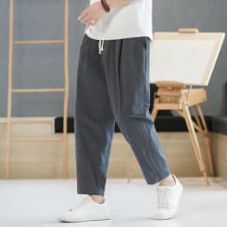 Thumbnail IELGY quần crop quần rộng nam phong cách hàn quốc thẳng nhiều màu tùy chọn phần mỏng màu trơn 2