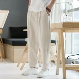 Thumbnail IELGY quần crop quần rộng nam phong cách hàn quốc thẳng nhiều màu tùy chọn phần mỏng màu trơn 3
