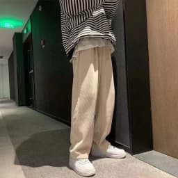 Thumbnail IELGY tất cả các trận đấu vải nhung phong cách Hàn Quốc thẳng quần màu trơn thông thường dành cho nam 1