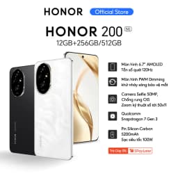Thumbnail Điện thoại HONOR 200 5G 12GB + 256/512GB | Bộ 3 AI Camera 50MP, sạc nhanh 100W | Snapdragon 7 Gen 3 2