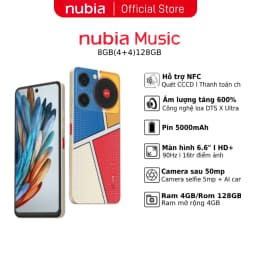 Thumbnail Điện thoại Nubia Music NFC 8(4+4)/128GB | 6.6" HD+ 90Hz | 2 Jack tai nghe - Bảo hành 18 tháng 1