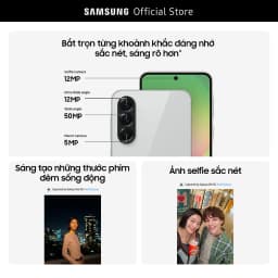 Thumbnail Điện thoại Samsung Galaxy A56 5G (8/128GB), Màn Hình FHD 6.7”, Mặt lưng kính, AI-Best Face 3