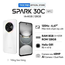Thumbnail Điện thoại Tecno Spark 30C (4+4)GB/128GB - Helio G81 | 5000 mAh | Sạc nhanh 18W 1