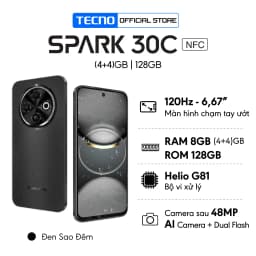 Thumbnail Điện thoại Tecno Spark 30C (4+4)GB/128GB - Helio G81 | 5000 mAh | Sạc nhanh 18W 2
