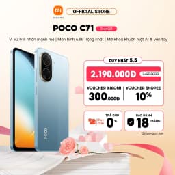 Thumbnail Điện Thoại Thông Minh POCO C71 (3+64GB) | Màn rộng 6,88" | Vi xử lý 8 nhân | Camera kép 32MP AI | Mở khóa mặt, vân tay 1