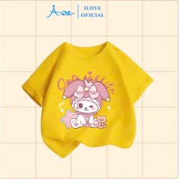Thumbnail ILOVE Áo thun CHÚ THỎ MELOLY, áo phông cộc tay chất COTTON mềm mịn, thoáng mát dành cho bé gái 8.5-32kg 2