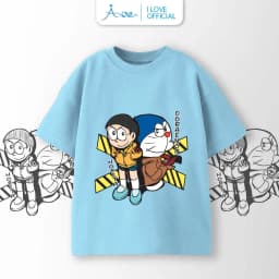 Thumbnail ILOVE Áo thun cộc tay NOBITA&DORAEMON cực ngầu, áo phông tay ngắn chất COTTON mềm mịn, thoáng mát dành cho bé 8.5-32kg 4