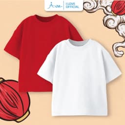 Thumbnail ILOVE Áo thun cộc tay cho bé mẫu trơn sắc màu, áo phông chất Cotton mềm mịn cho bé trai bé gái 8.5-32kg 1