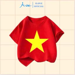 Thumbnail ILOVE Áo thun cộc tay cờ đỏ sao vàng Việt Nam, Áo phông Việt Nam cho bé chất cotton cho bé 8.5-32kg 4
