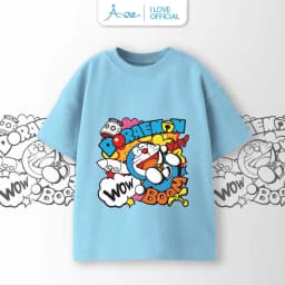 Thumbnail ILOVE Áo thun cộc tay mèo máy DORAEMON Wow, áo phông tay ngắn chất COTTON mềm mịn, thoáng mát dành cho các bé 8.5-32kg 4