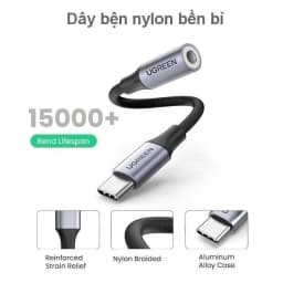 Thumbnail Jack chuyển đổi TypeC sang 3.5mm UGREEN AV161 | Chip DAC | Vỏ nhôm có dây bện | Bảo Hành 18 Tháng 1 Đổi 1. 2