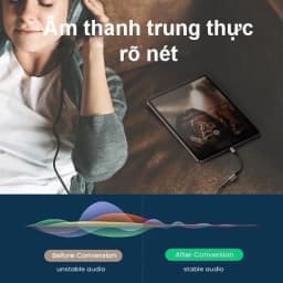 Thumbnail Jack chuyển đổi TypeC sang 3.5mm UGREEN AV161 | Chip DAC | Vỏ nhôm có dây bện | Bảo Hành 18 Tháng 1 Đổi 1. 3