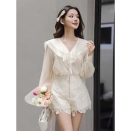 Thumbnail JOVEN Áo Sơ Mi Sera Cổ Bèo 2 Lớp Tay Dài Bồng Nhẹ 1