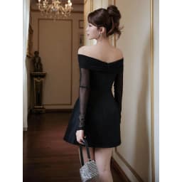 Thumbnail JOVEN Đầm Nữ Bella Form Ôm Xòe A Phối Lưới 2