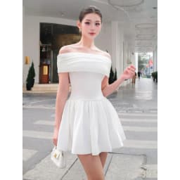 Thumbnail JOVEN Đầm Nữ Emma Midi Phối Dây Thun Xoắn Vai 1