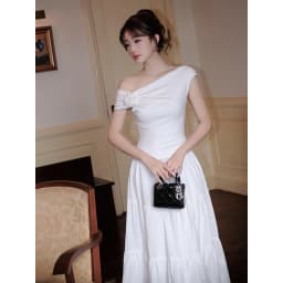 Thumbnail JOVEN Đầm Nữ Liora Phối Hai Chất Liệu Họa Tiết Hoa Vai Phải 3