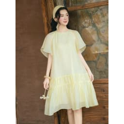 Thumbnail JOVEN Đầm Nữ Tessa Suông Tay Cánh Tiên Tùng Nhún 2 Tầng 3