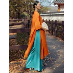 Thumbnail JOVEN Quần Áo Dài Nữ Lụa Mềm Mại Form Rộng 1