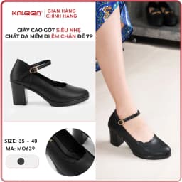 Thumbnail Kaleea - Giày Cao Gót Nữ Siêu nhẹ Chất Da Mềm Đi Êm Chân Đế Cao 7p - MO639 1