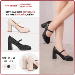 Thumbnail Kaleea - Giày Sandal Nữ Gót Trụ Thiết Kế Quai Ngang Cao Gót Đế Cao 8p Đi Êm Chân Tôn Dáng - H23 1