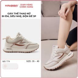 Thumbnail Kaleea - Giày Thể Thao Nữ Đi Bộ Tập Gym Chất Liệu Lưới Dệt Kim Sneaker Đế Cao 3p - T79 (LẤY TĂNG SIZE) 1