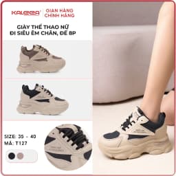 Thumbnail Kaleea - Giày Thể Thao Nữ Độn Đế Cao 8p, Chất Da Mềm Đi Hack Dáng - T127 1