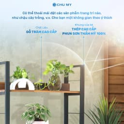 Thumbnail Kệ để đồ đa năng CHU MY gỗ tràm 5 tầng, khung thép sơn tĩnh điện, mặt gỗ 17mm, 25.5KG 3