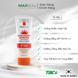 Thumbnail Kem Chống Nắng Kháng Nước, Nâng Tone, Trắng Da Maxbeau Ultra Protect Sunblock TAC 70ml 2