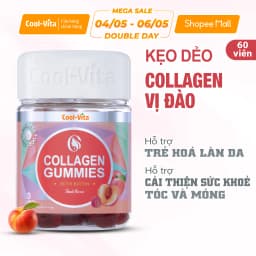 Thumbnail Kẹo Dẻo Collagen Hỗ Trợ Trẻ Hóa Sáng Da & Cải Thiện Sức Khỏe Tóc Móng Vị Đào Kết Hợp Biotin Coolvita (60 viên x 3g)/hộp 1