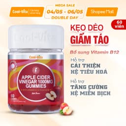 Thumbnail Kẹo Dẻo Giấm Táo Vitamin B12 Hỗ Trợ Tiêu Hóa, Tăng Cường Miễn Dịch Coolvita  (60 viên x 3g)/hộp 1