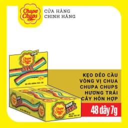 Thumbnail Kẹo dẻo vị chua Chupa Chups hương trái cây hỗn hợp và kẹo dẻo vị chua hình ống hương cola và dâu 2