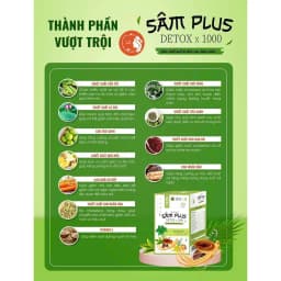 Thumbnail Kẹo Giảm Cân Sâm Plus Detox X1000 TM Pharma Giảm Mỡ Sinh Học Thanh Nhiệt Hộp 30 Viên 2