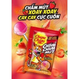 Thumbnail Kẹo Mút Chupa Chups Chấm Chấm Mút (Hương Dâu kèm muối ớt) (Hộp 16 gói) 2