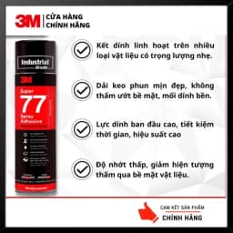 Thumbnail Keo Xịt Đa Năng 3M™ Super 77™ - 375g - Xitj trên giấy, vải, ... siêu mỏng dính chắc 3
